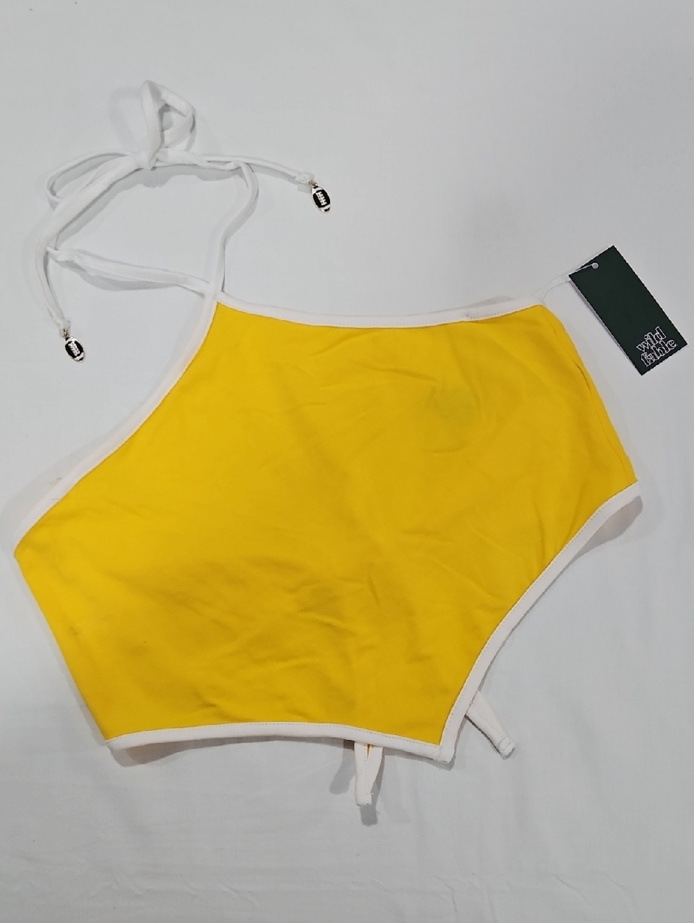 wild fable Yellow Halter With White Trim